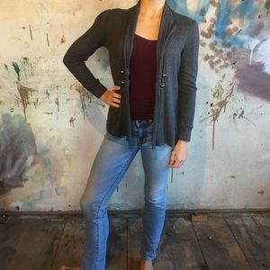 Gray waffle weave cardigan